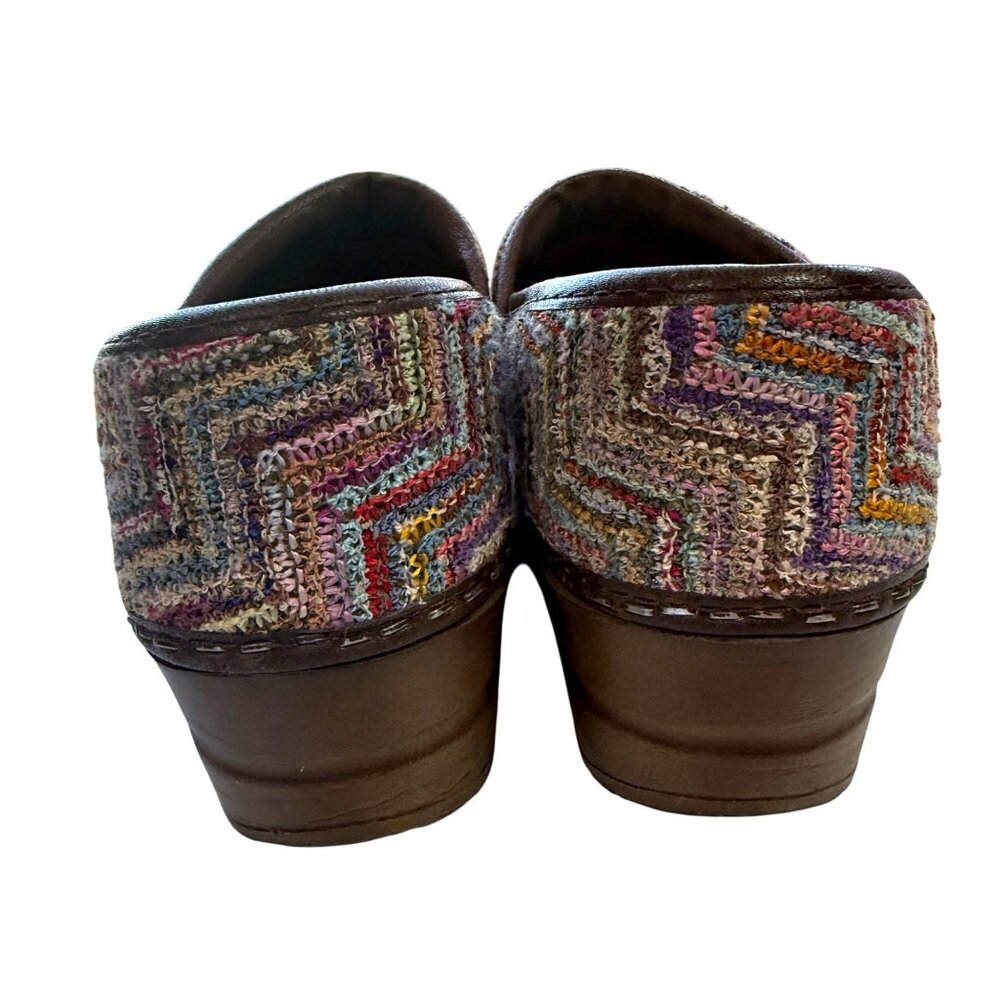 Sanita Womens Clogs Multicolor Knit Chevron Size 37 (US 6.5) Comfortable Slip-On - Picture 4 of 9